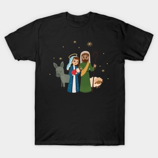 Christmas Nativity Family holding Baby Jesus T-Shirt